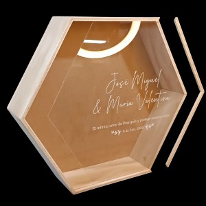 Caja Madera Hexagonal